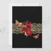 Rood rozen en langdradig glamoureus Butterfly Quin Kaart (Achterkant)