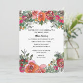 Rood rozen en pijnbomen Waterverf Vrijgezellenfees Kaart (Staand voorkant)