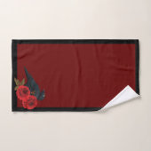 Rood rozen en raven keukenstel bad handdoek (Handdoek)