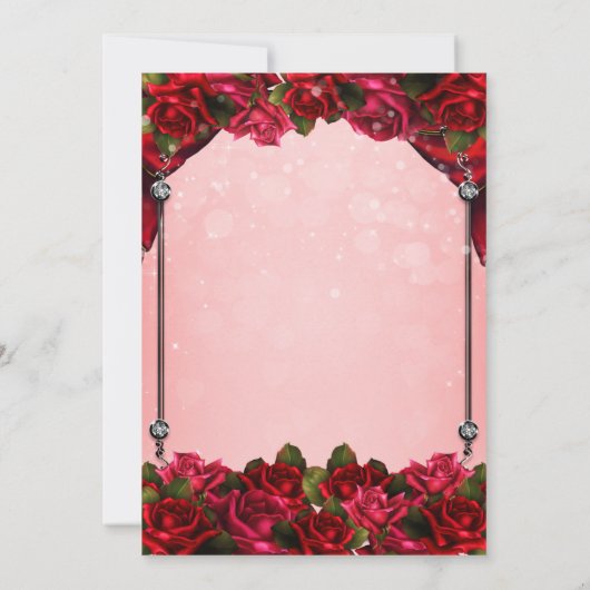 Rood rozen en roze Vrijgezellenfeest Kaart (Achterkant)