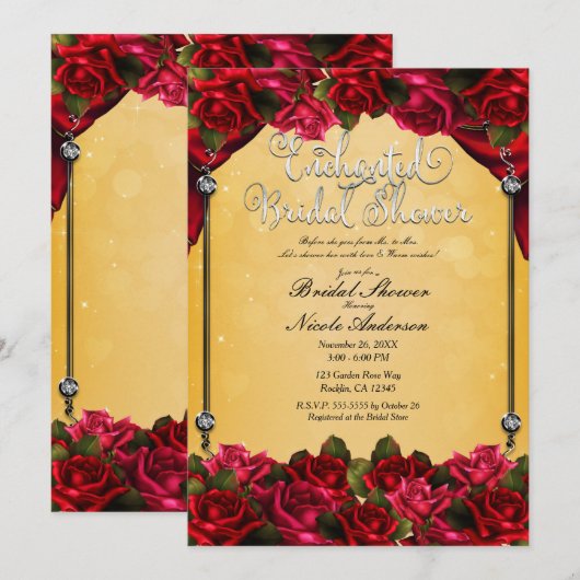 Rood rozen Geel en Goud Vrijgezellenfeest Kaart (Voorkant / Achterkant)