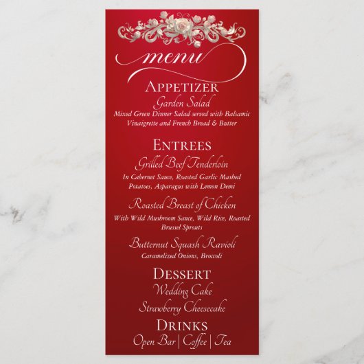Rood - Rozen, Hart & Dank je Menu (Voorkant)