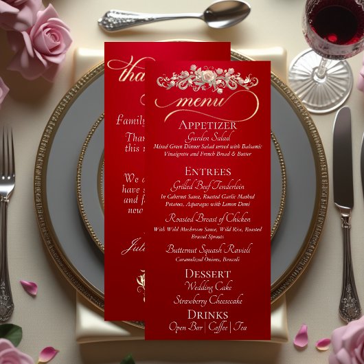 Rood - Rozen, Hart & Dank je wel Menu