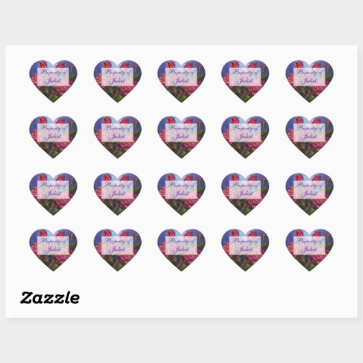 Rood rozen Hartbokstickers Hart Sticker (Vel)