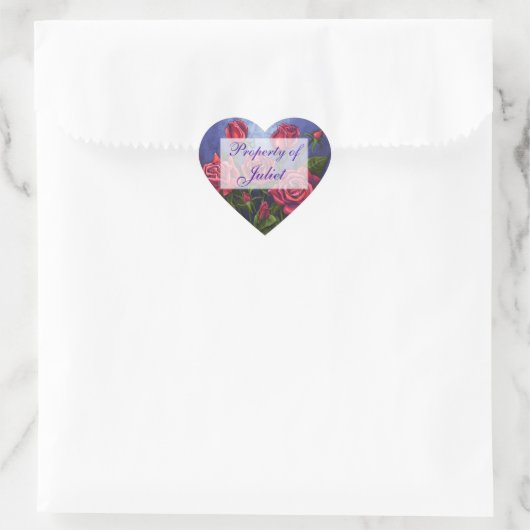 Rood rozen Hartbokstickers Hart Sticker (Tas)