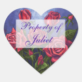 Rood rozen Hartbokstickers Hart Sticker (Voorkant)