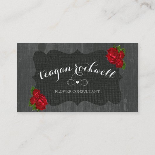 Rood Rozen Hout Gothic Visitekaartje (Voorkant)