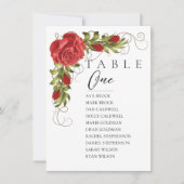 Rood rozen Minimale tabel Aantal zitplaatsen Kaart (Voorkant)