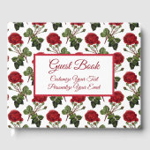  rood rozen Romantic Floral Pattern Gastenboek (Voorkant)