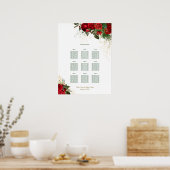 Rood rozen Verzamelzeeschema voor weddenschappen Poster (Keuken)