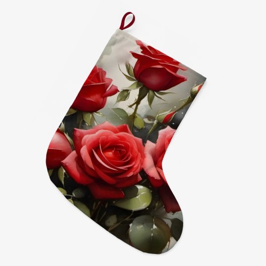   rood Rozen waterverf schilderij Grote Kerstsok (Voorkant (Hangend))