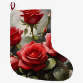   rood Rozen waterverf schilderij Grote Kerstsok (Voorkant)