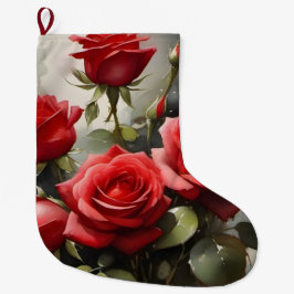 rood Rozen waterverf schilderij Grote Kerstsok