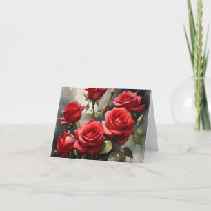 rood Rozen waterverf schilderij Kaart