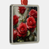 rood Rozen waterverf schilderij Metalen Ornament (Rechts)