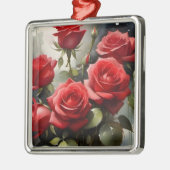 rood Rozen waterverf schilderij Metalen Ornament (Links)