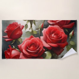   rood Rozen waterverf schilderij Strandlaken