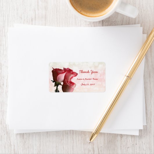Rood rozen Weddenschap Etiket (Insitu)