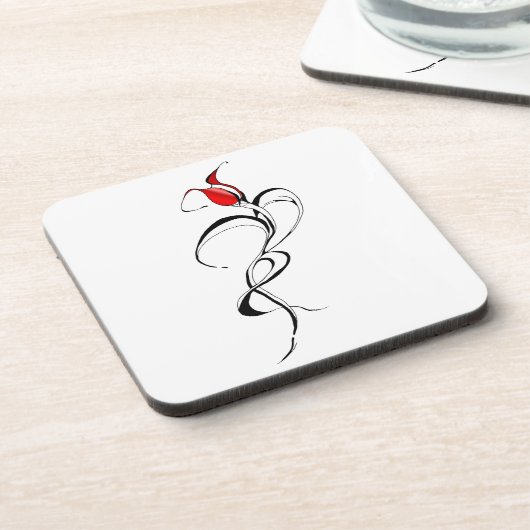 Rood rozenjuffrouw Tribal Ontwerp van Tattoo Bier Onderzetter (Linkerzijde)