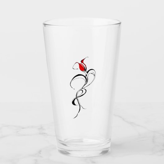 Rood rozenjuffrouw Tribal Ontwerp van Tattoo Glas (Voorkant)