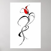 Rood rozenjuffrouw Tribal Ontwerp van Tattoo Poster (Voorkant)
