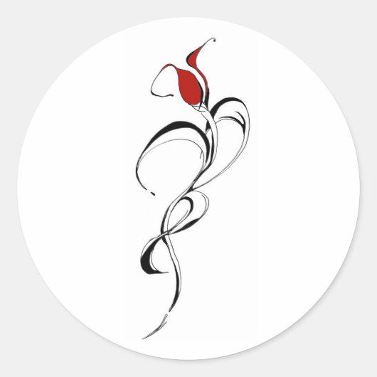 Rood rozenjuffrouw Tribal Ontwerp van Tattoo Ronde Sticker (Voorkant)