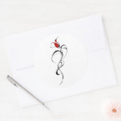 Rood rozenjuffrouw Tribal Ontwerp van Tattoo Ronde Sticker (Envelop)