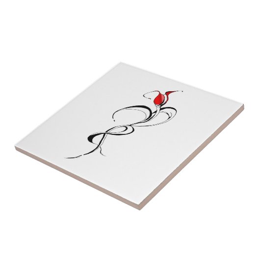 Rood rozenjuffrouw Tribal Ontwerp van Tattoo Tegeltje (Zijkant)