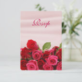 Rood rozenkruid van Romantic, Birthday RSVP Kaartje (Staand voorkant)