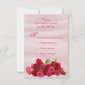Rood rozenkruid van Romantic, Birthday RSVP Kaartje (Achterkant)