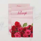 Rood rozenkruid van Romantic, Birthday RSVP Kaartje (Voorkant / Achterkant)