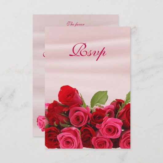 Rood rozenkruid van Romantic, Birthday RSVP Kaartje (Voorkant / Achterkant)