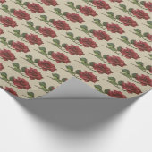  rood rozenomverpakkingspapier cadeaupapier (Hoek)