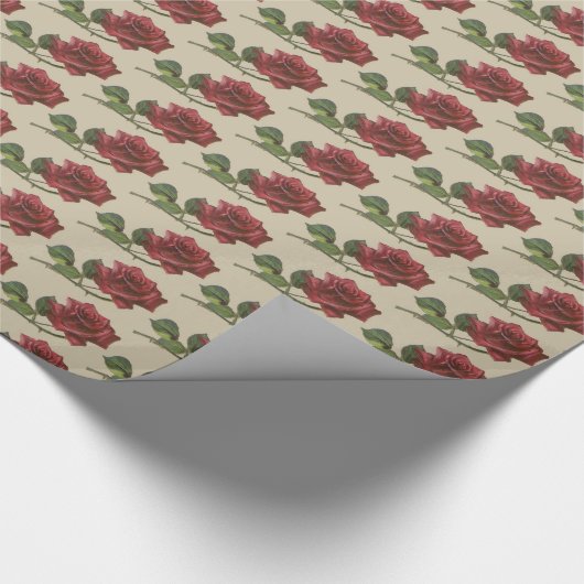 rood rozenomverpakkingspapier cadeaupapier (Hoek)