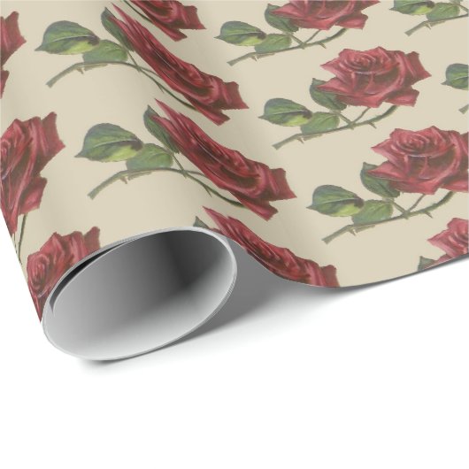 rood rozenomverpakkingspapier cadeaupapier (Rol Hoek)