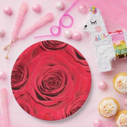 Rood rozenpapier bord (Feest)