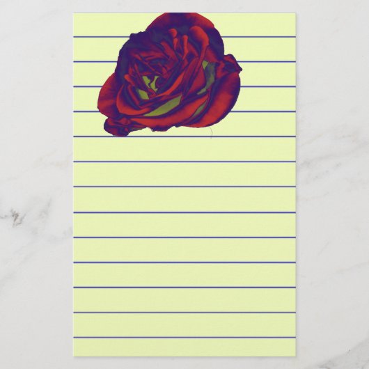 Rood rozenpapier briefpapier (Voorkant)
