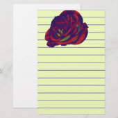 Rood rozenpapier briefpapier (Voorkant / Achterkant)
