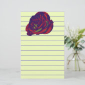 Rood rozenpapier briefpapier (Staand voorkant)