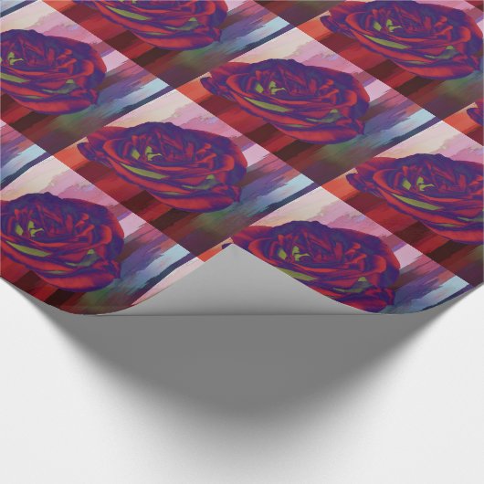 Rood rozenpapier cadeaupapier (Hoek)