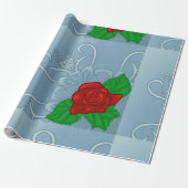 Rood rozenpapier cadeaupapier (Uitgerold)