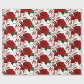 Rood rozenpapier cadeaupapier (Vlak)