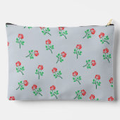 rood rozenpatroon pastel blauw gepersonaliseerd etui (Achterkant)