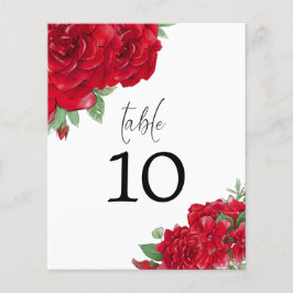 Rood rozenscript bruiloft tabelnummer