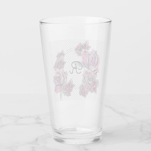 Rood rozenstip Waterverf Womans Initiaal Tumbler (Achterkant)