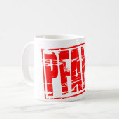 Rood rubber stempel effect statiegeld koffiemok (Voorkant links)