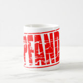 Rood rubber stempel effect statiegeld koffiemok (Center)