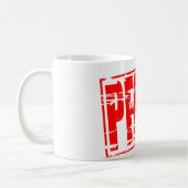 Rood rubber stempel effect statiegeld koffiemok (Links)