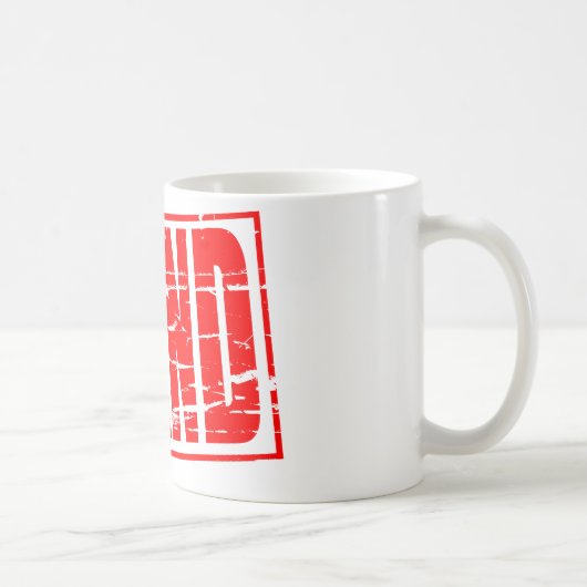 Rood rubber stempel effect statiegeld koffiemok (Rechts)