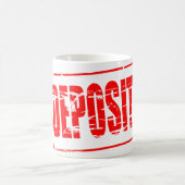 Rood rubber stempel effect storting koffiemok (Center)